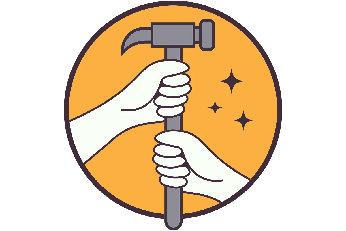 Friendly Handyman Service with Hammer Icon