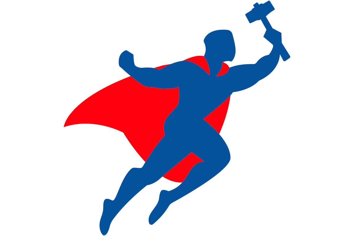 Dynamic Handyman Symbol with Heroic Design
