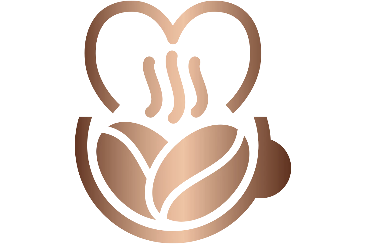 Elegant Cafe Logo Featuring Heart and Coffee Elements