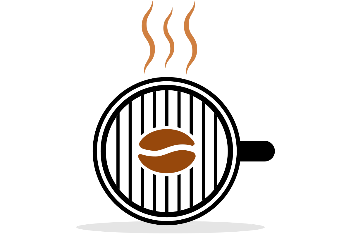 Modern Coffee Cafe Logo with Steam and Bean Icon