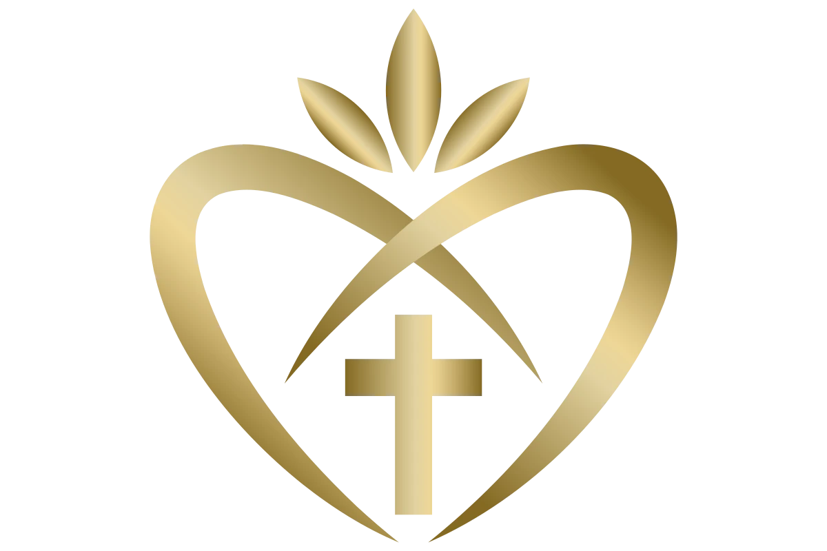 Elegant Heart and Cross Symbol for Faith and Community