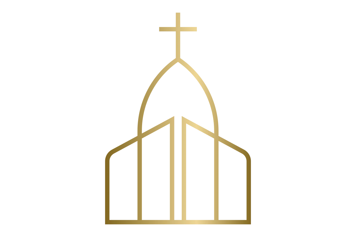 Modern Church Icon in Gold - Spiritual and Community Symbol