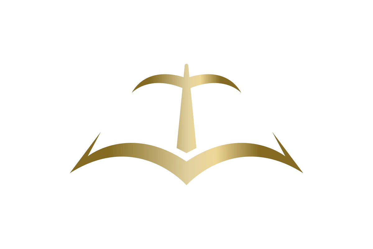 Elegant Gold Law Firm Logo with Open Book and Scales