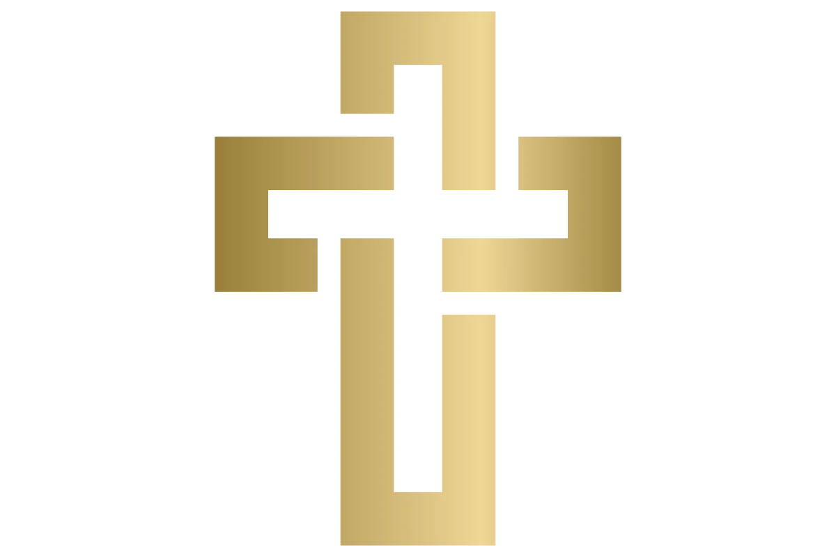 Golden Cross Symbol for Faith and Community