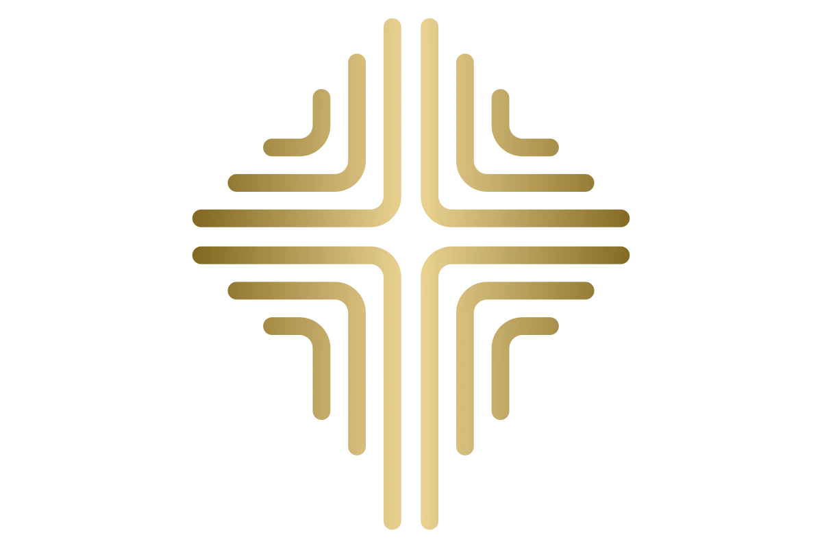 Modern Golden Cross Symbol for Spiritual Communities