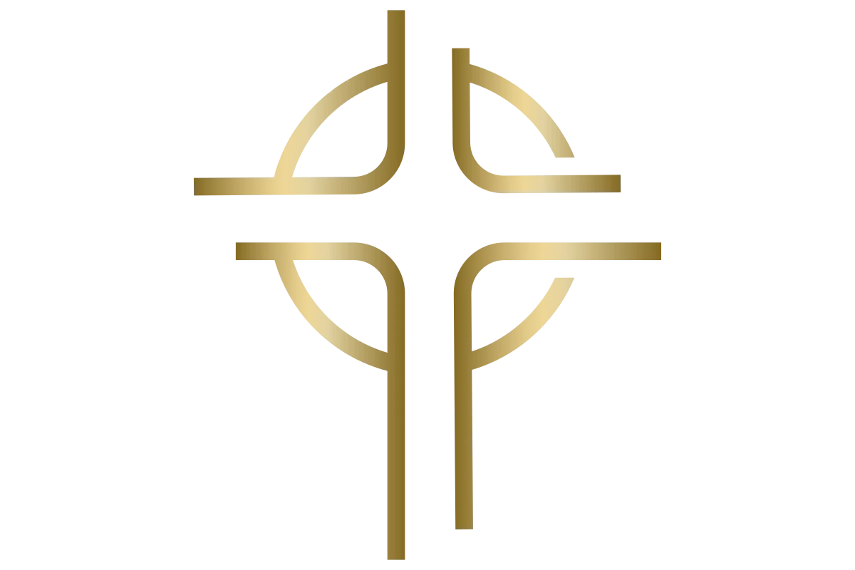 Modern Gold Cross Emblem for Community Worship