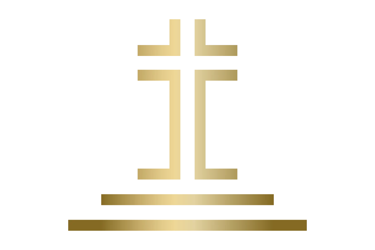 Modern Golden Cross Emblem for Community Church