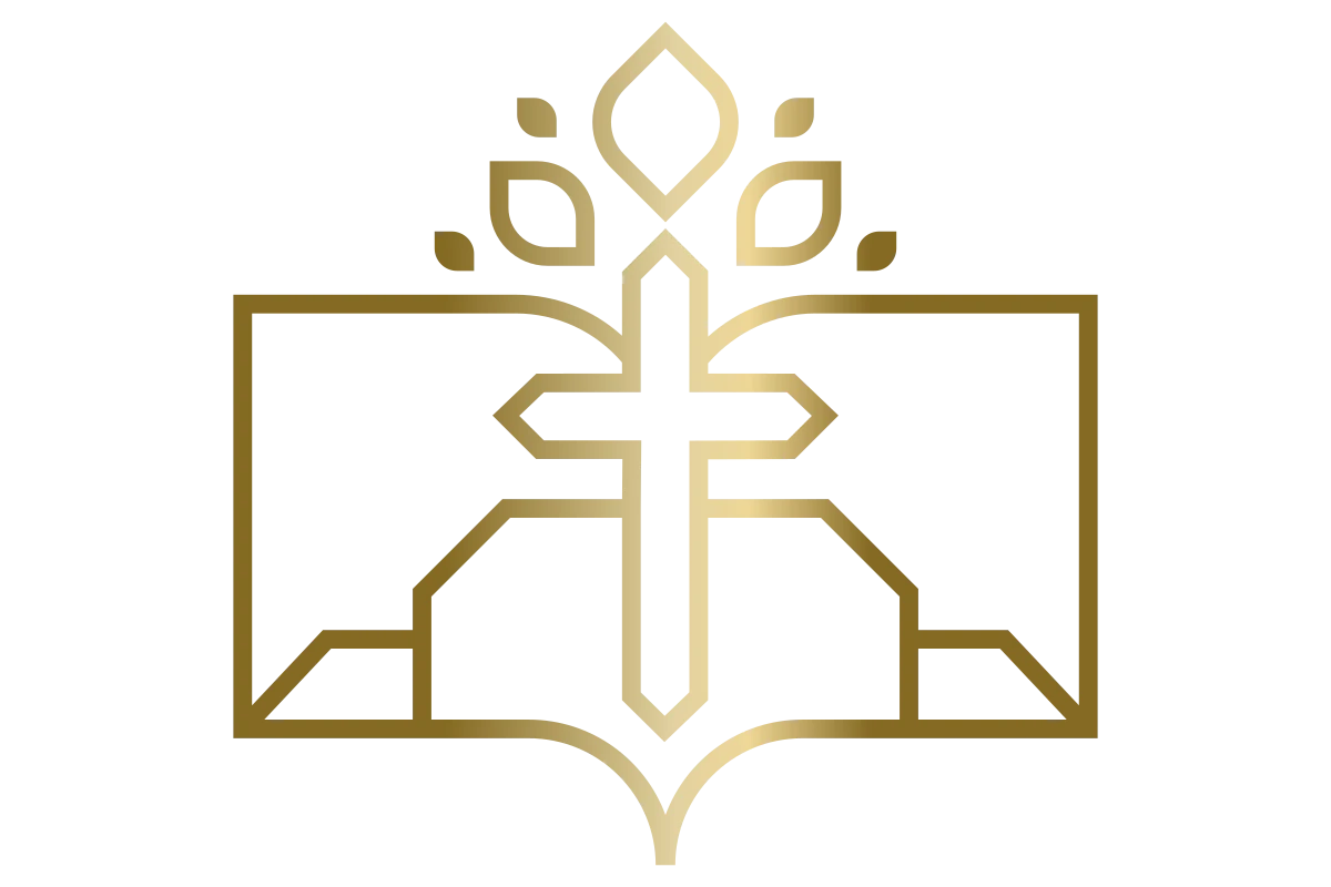 Modern Church Logo with Cross and Book Symbol