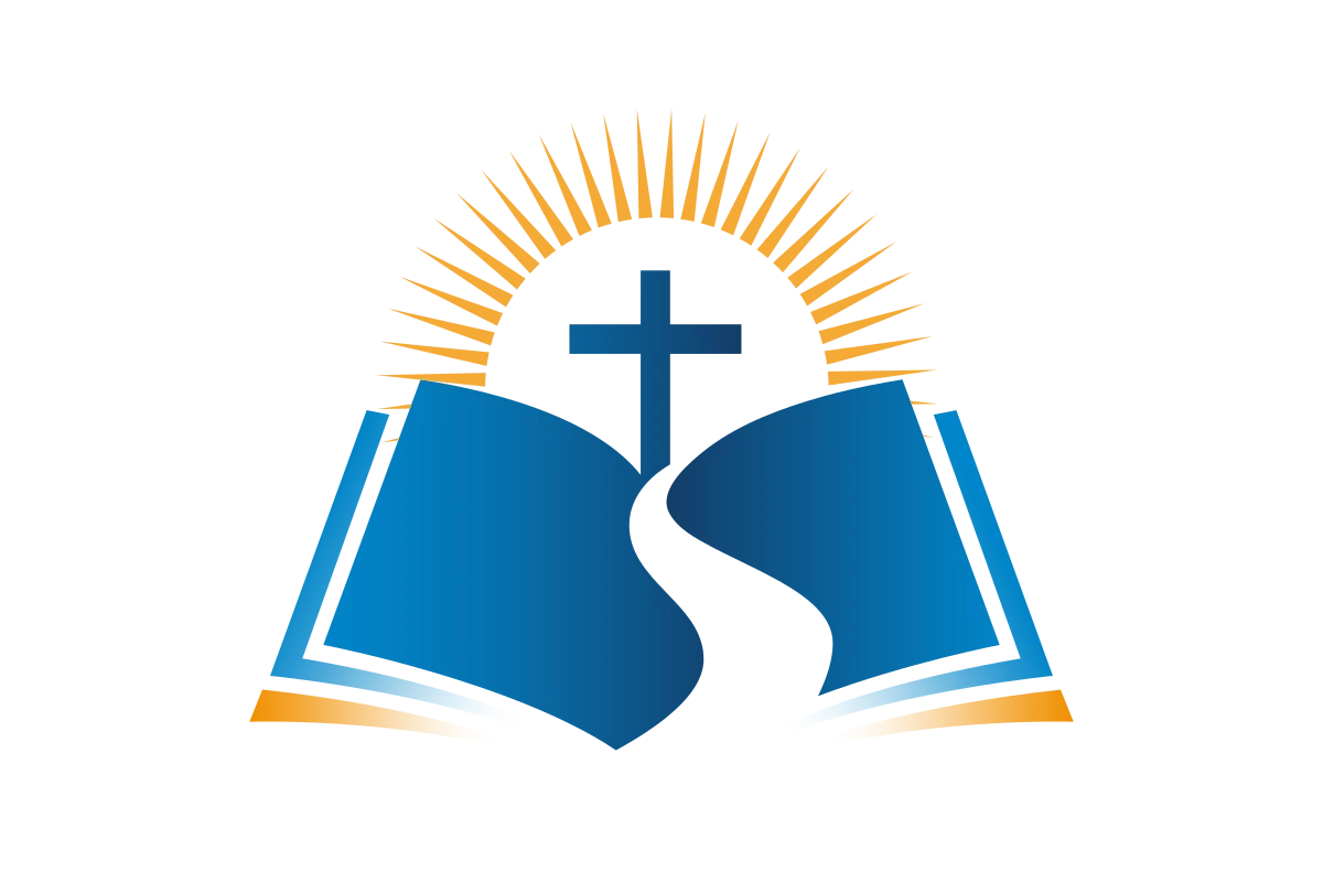 Modern Church Logo with Bible and Cross for Spiritual Growth