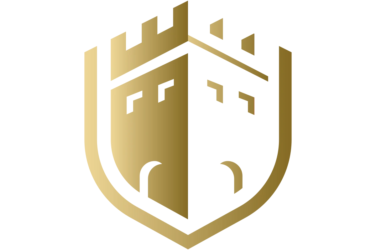 Elegant Castle Shield Logo for Security and Heritage