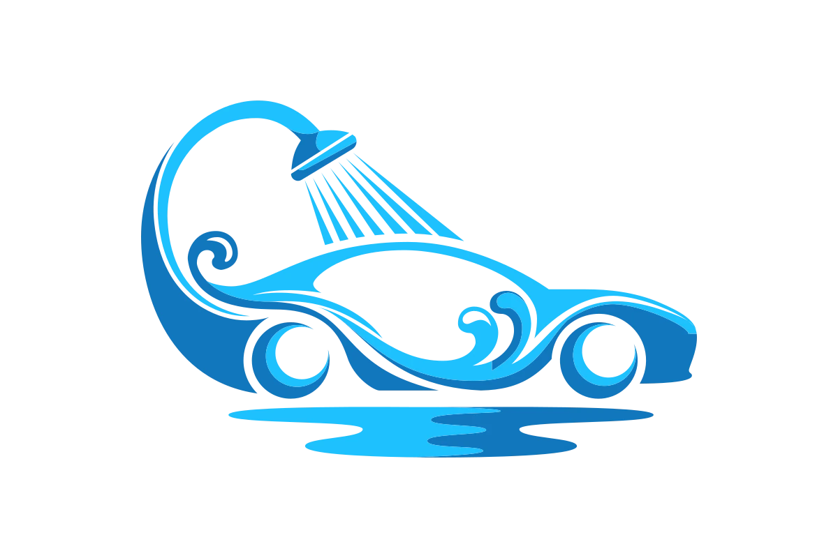 Modern Car Wash Logo with Water Element