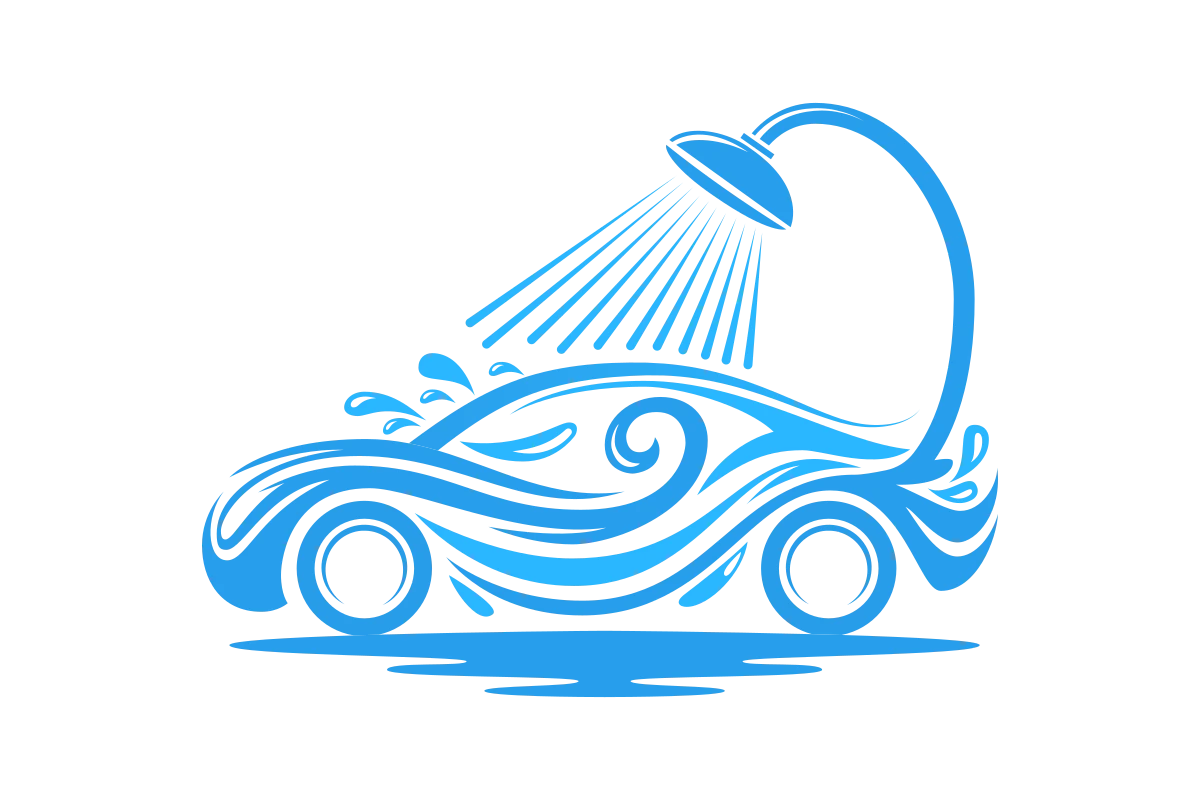 Modern Car Wash Logo with Abstract Water Design
