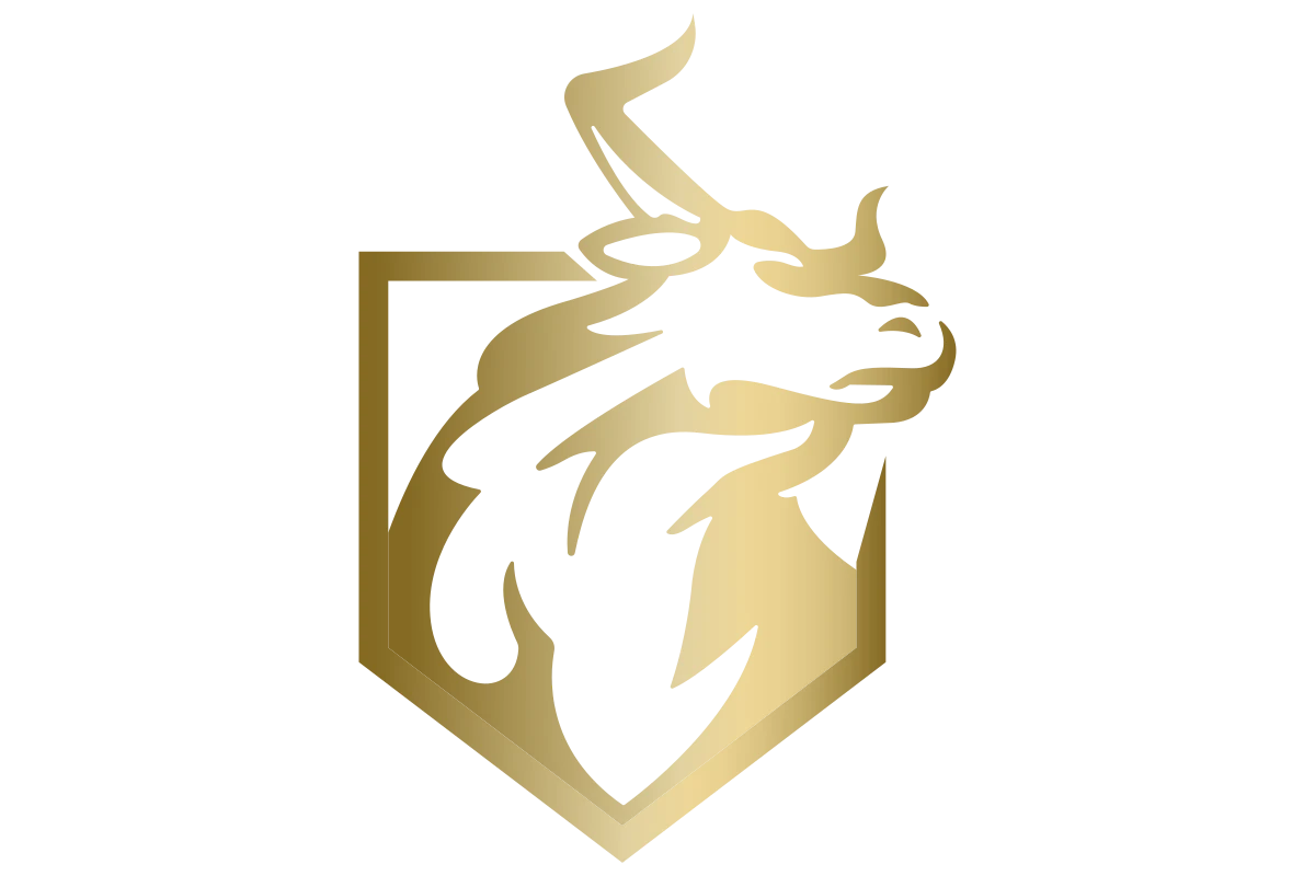 Modern Gold Bull Emblem for Strength and Authority
