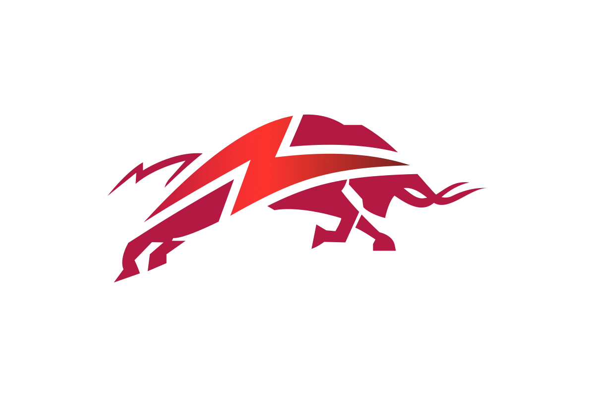 Dynamic Bull Logo Symbolizing Strength and Energy
