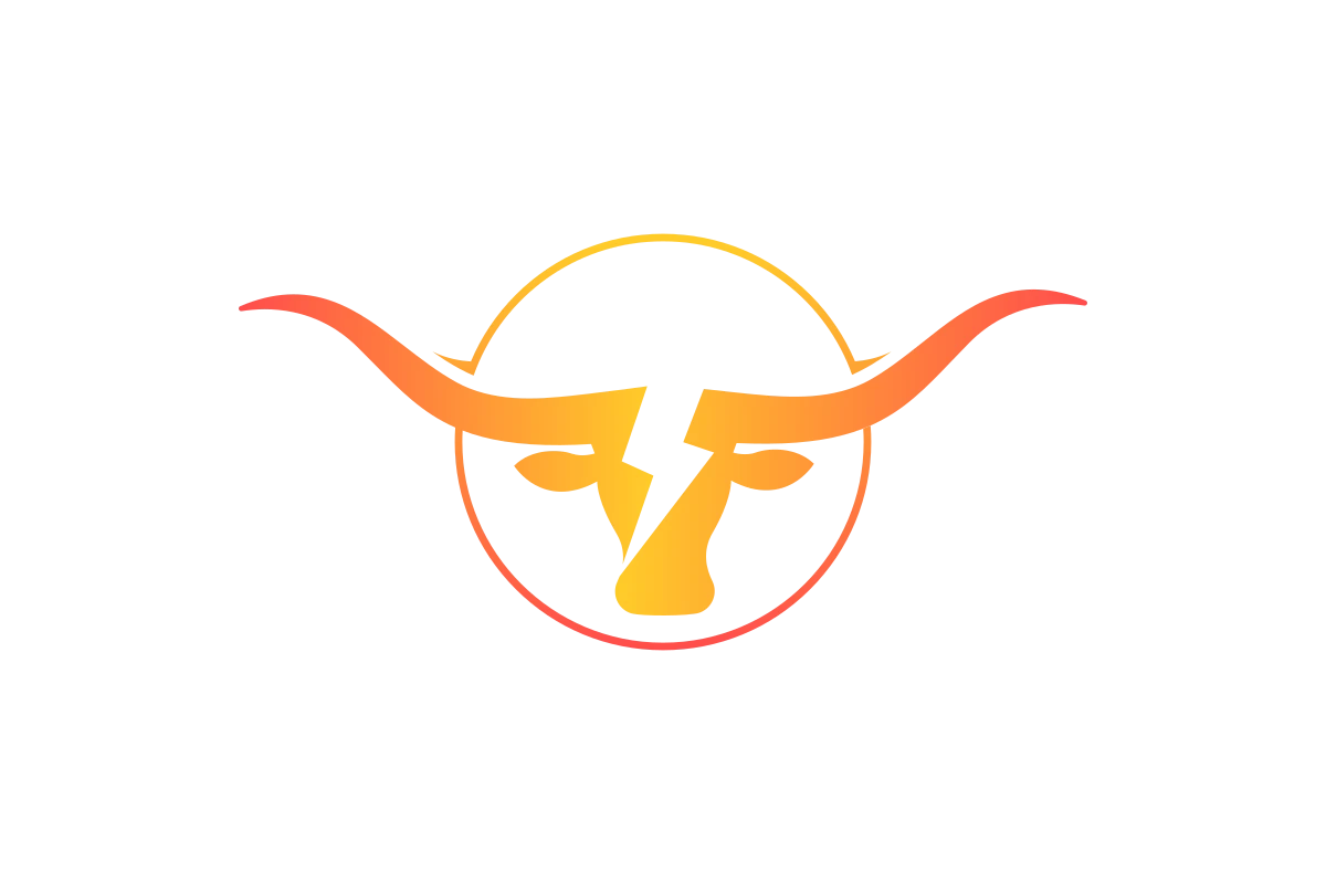 Modern Bull Symbol with Gradient Colors for Strength