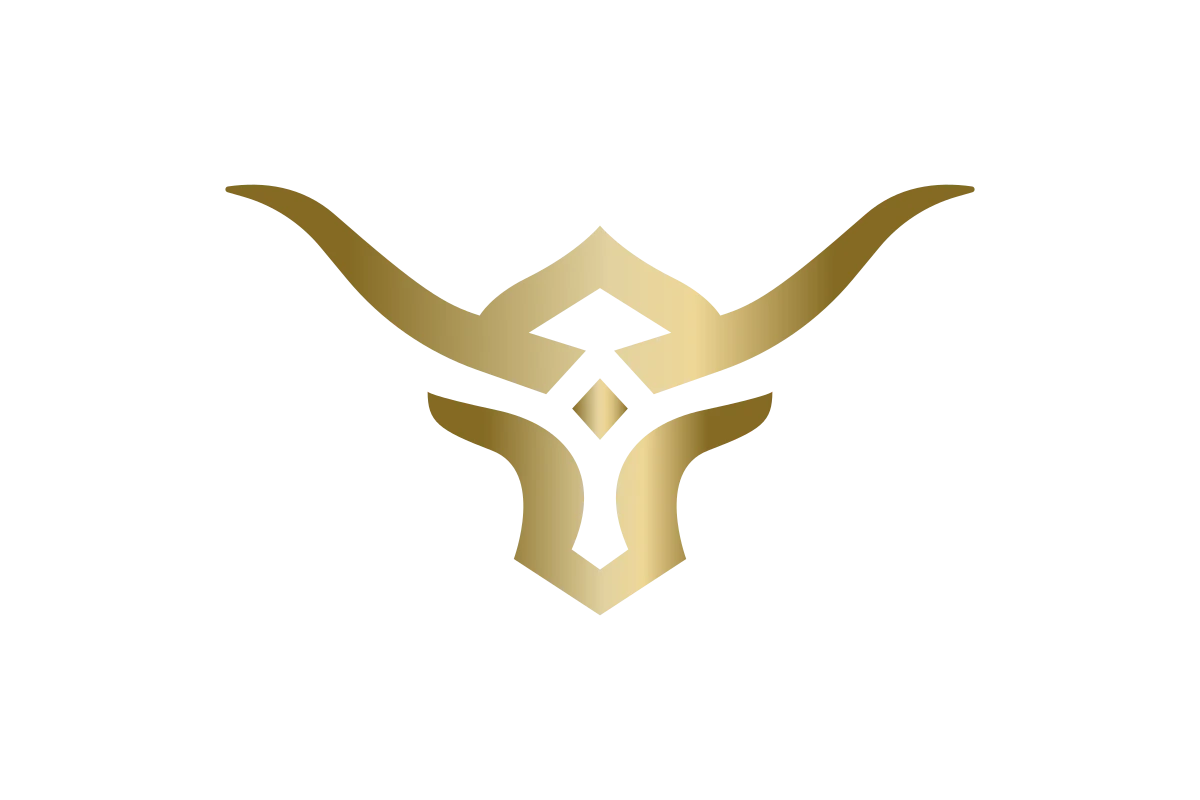 Stylized Bull Icon - Modern Strength Symbol in Gold