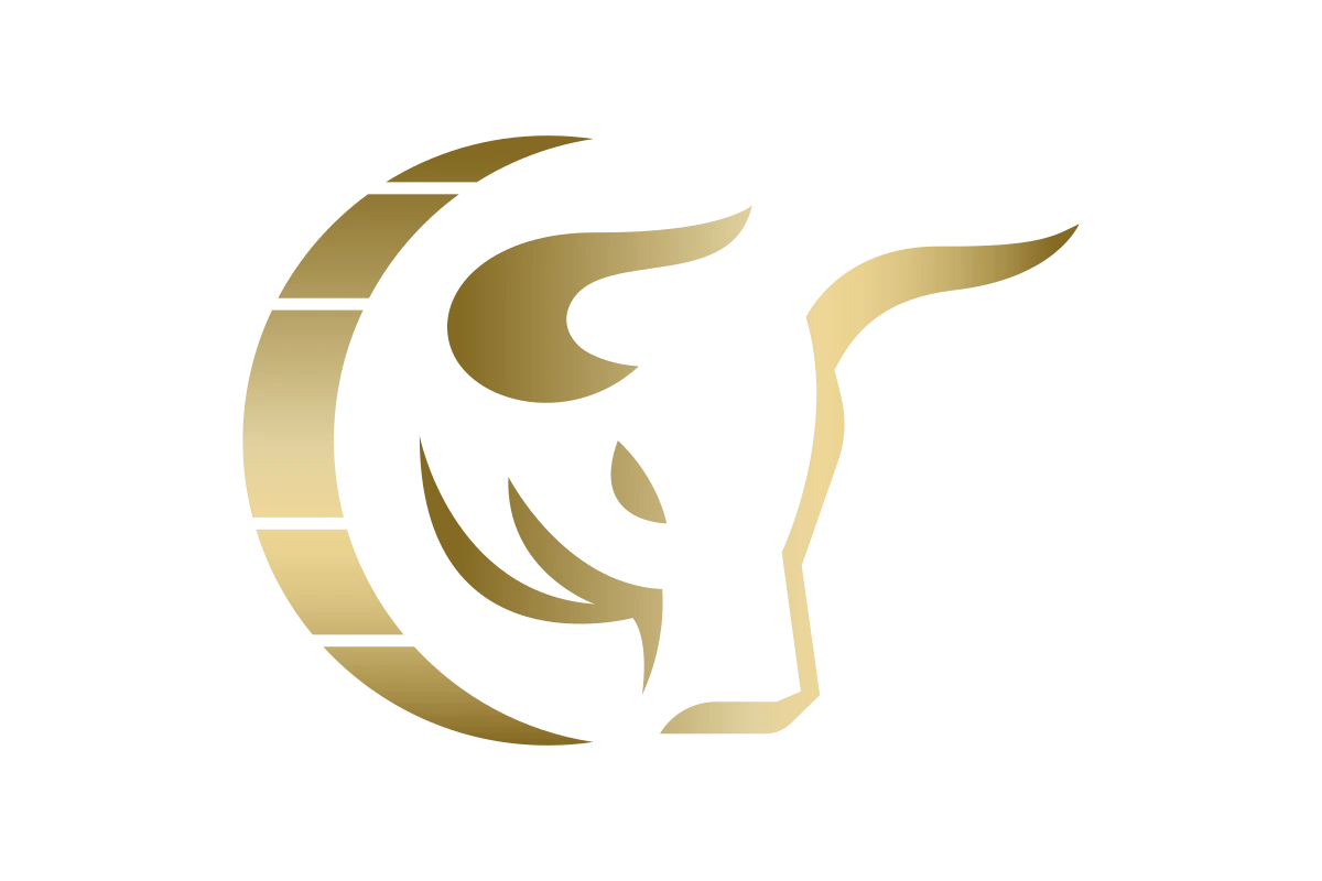 Elegant Bull Logo Symbolizing Strength and Wealth