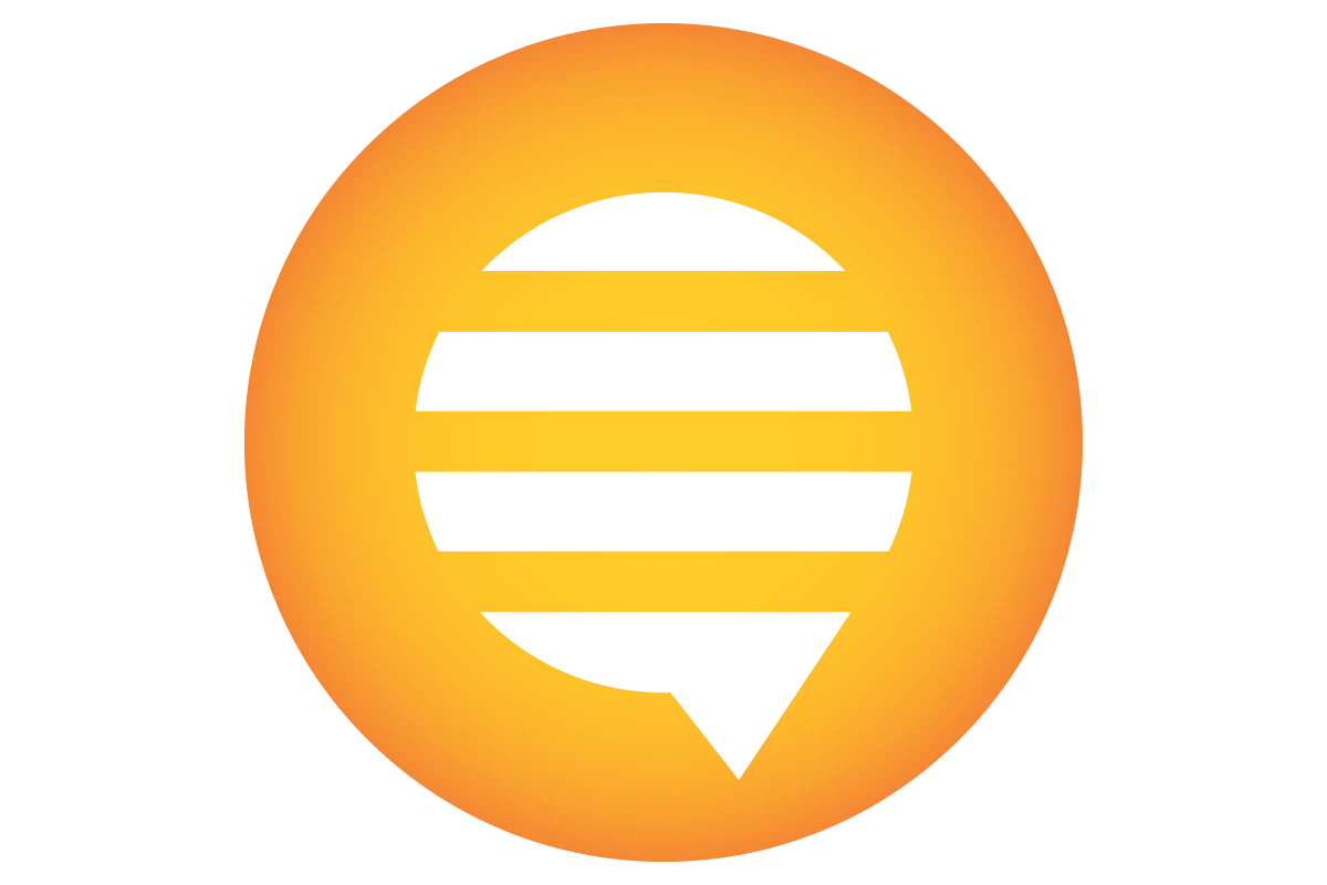 Modern Communication Cafe Logo with Orange Circle