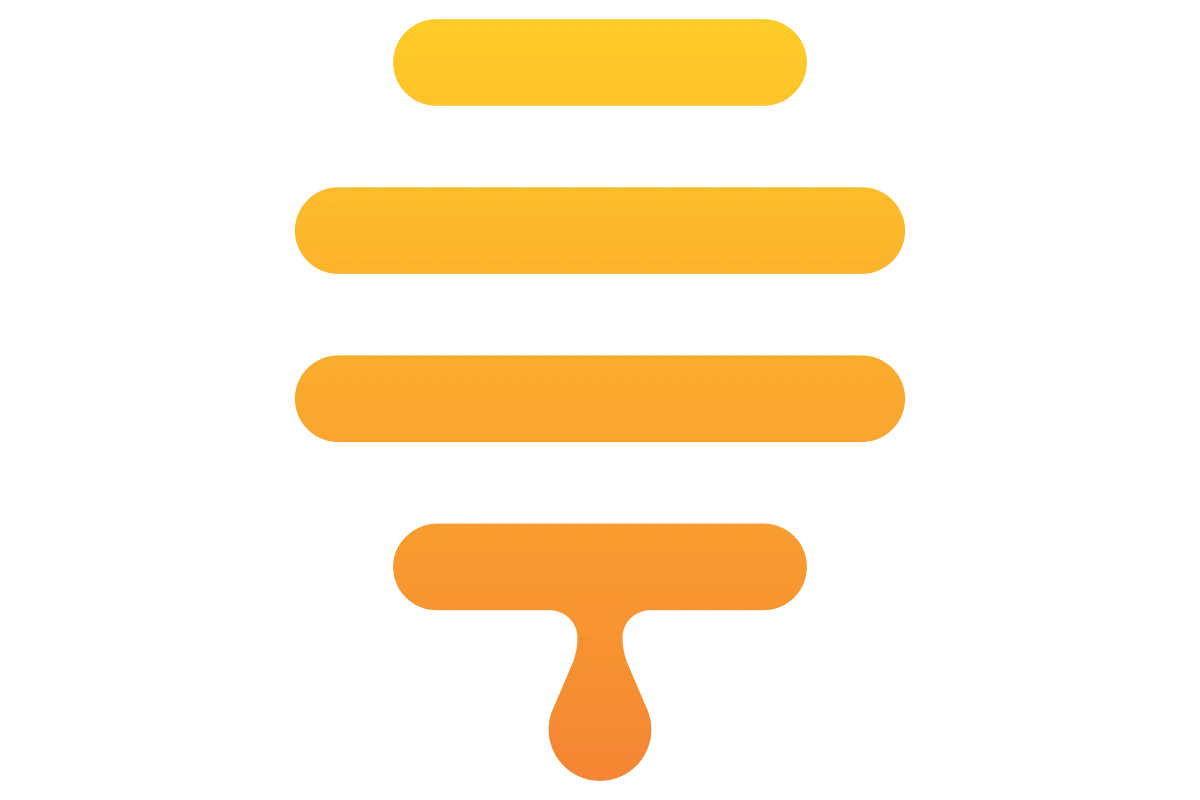Modern Abstract Bee Hive Logo for Organic Honey