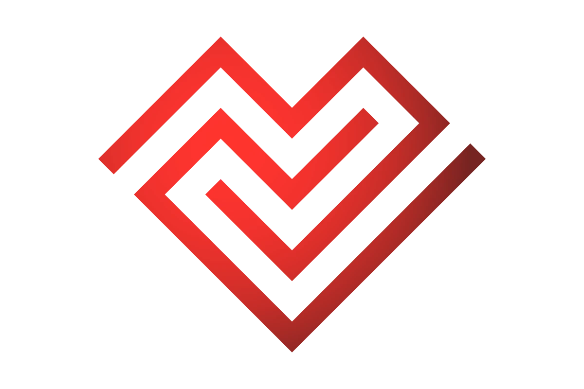 Dynamic Fitness Heart Logo for Strength and Wellness