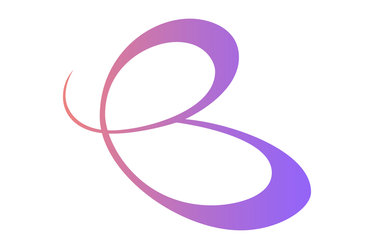 Elegant Abstract B Logo with Gradient Colors