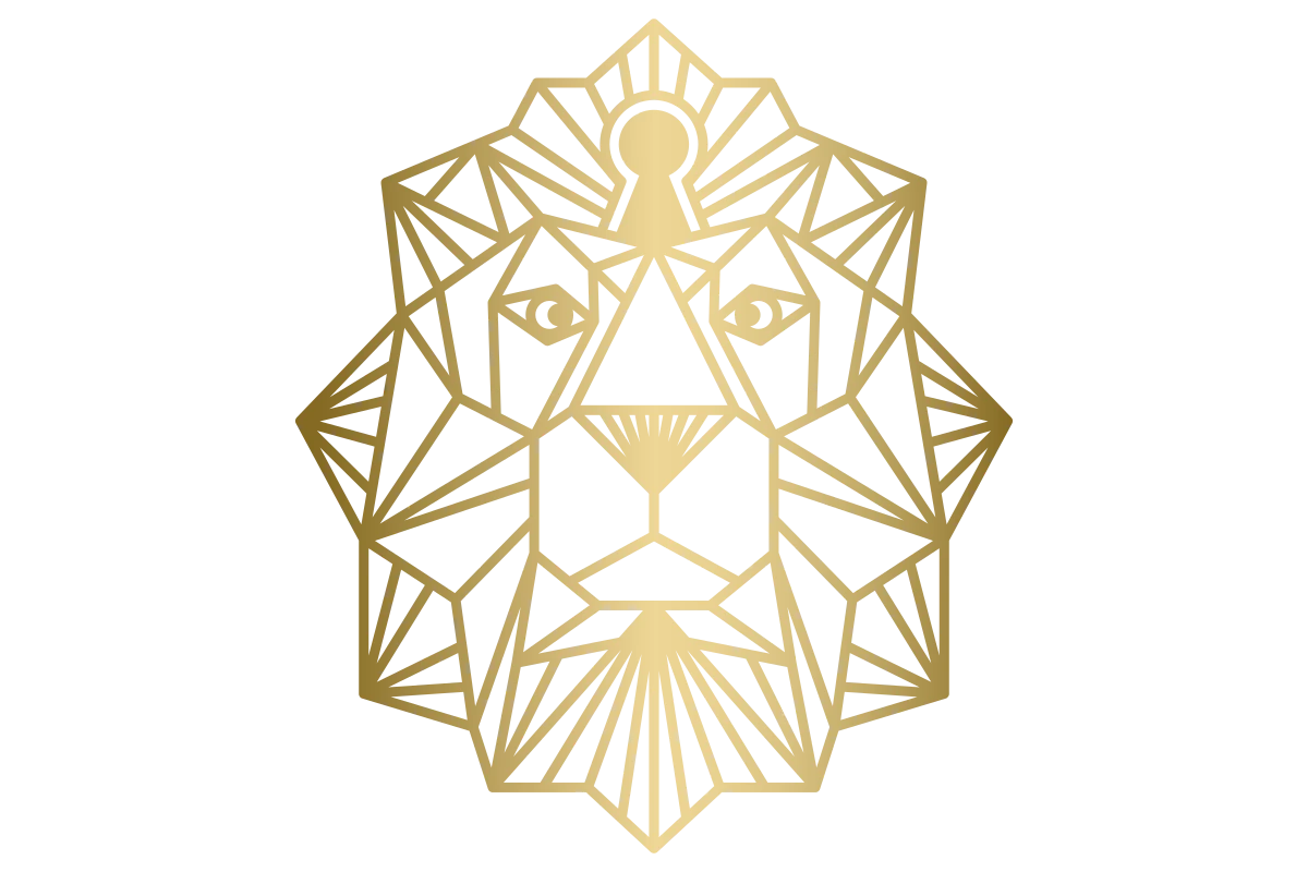 Elegant Geometric Lion Emblem for Security Services