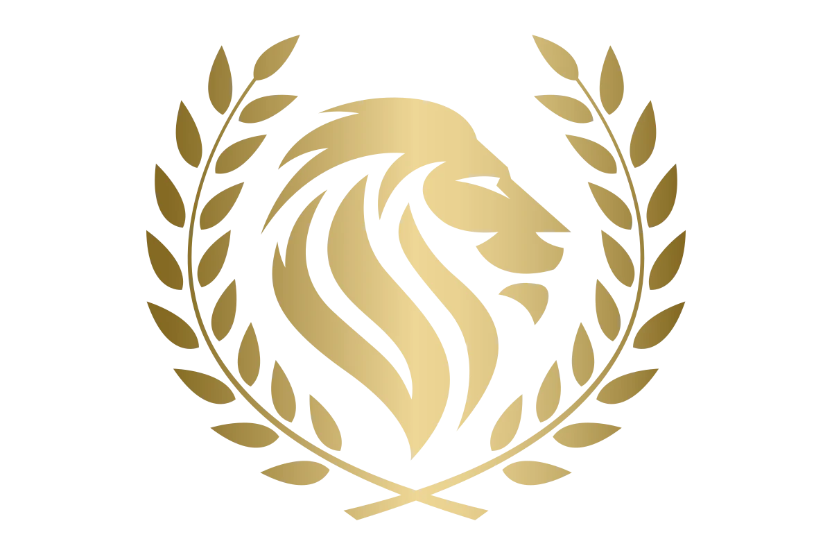 Majestic Lion Emblem in Gold for Strength and Prestige