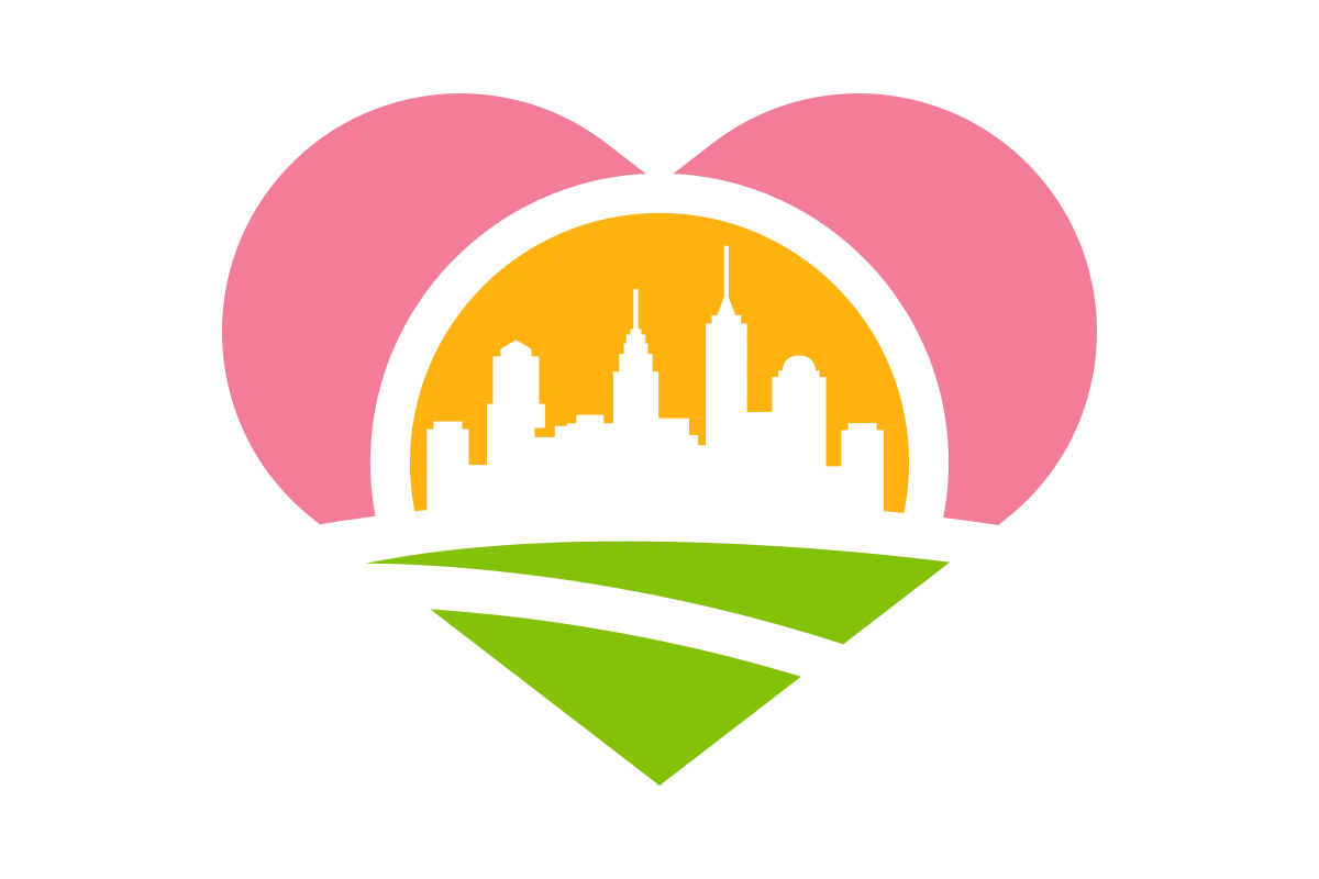 Community Heart Landscape Logo - Green City Love