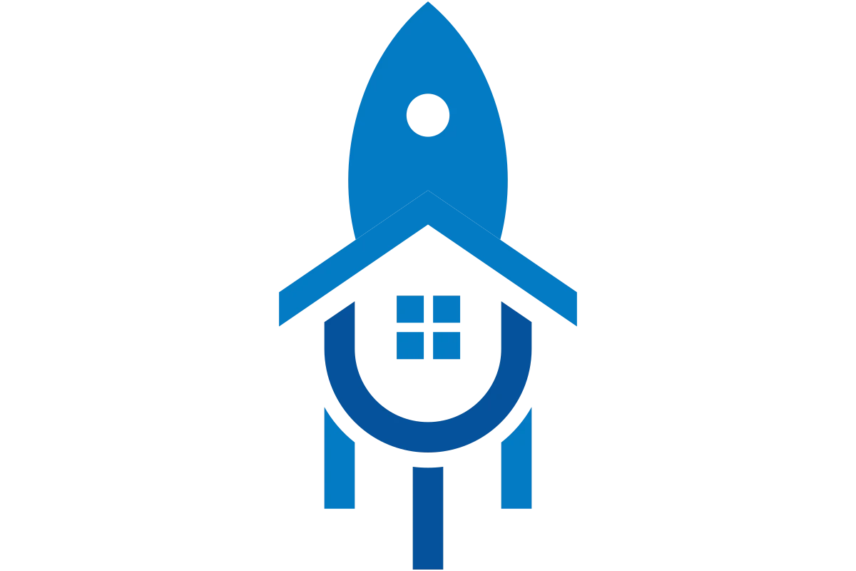 Innovative Rocket House Logo for Real Estate Growth