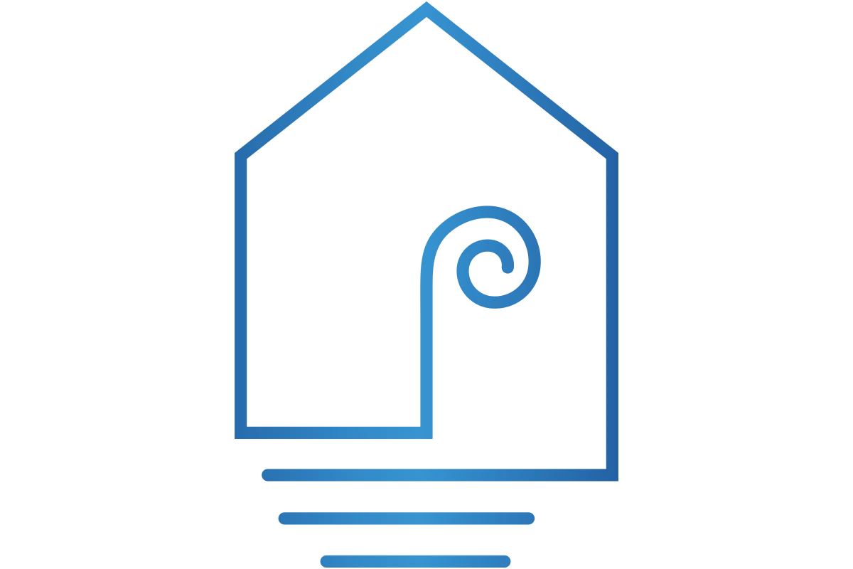 Modern Interior Design Logo with Unique Curly Accent