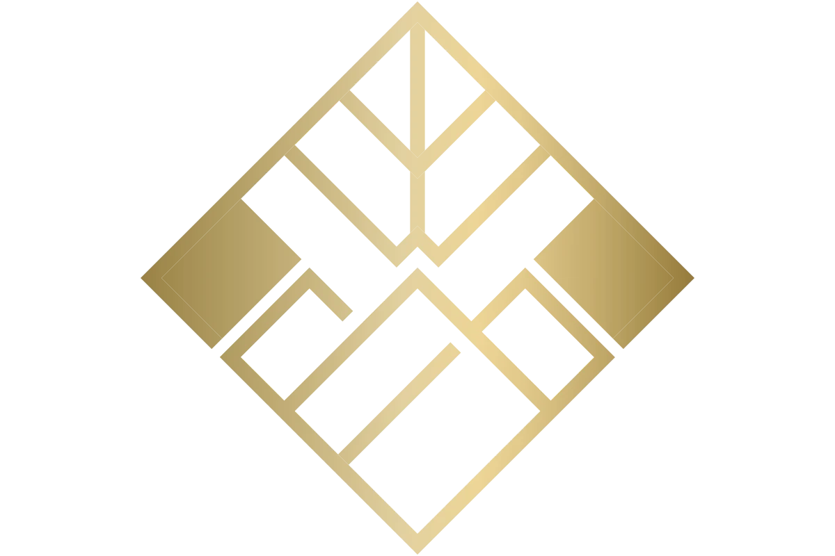 Luxurious Abstract Interior Design Symbol in Gold