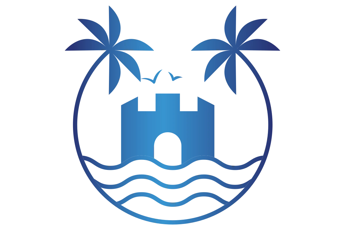 Modern Hotel Logo with Tropical Elements for Relaxing Getaways