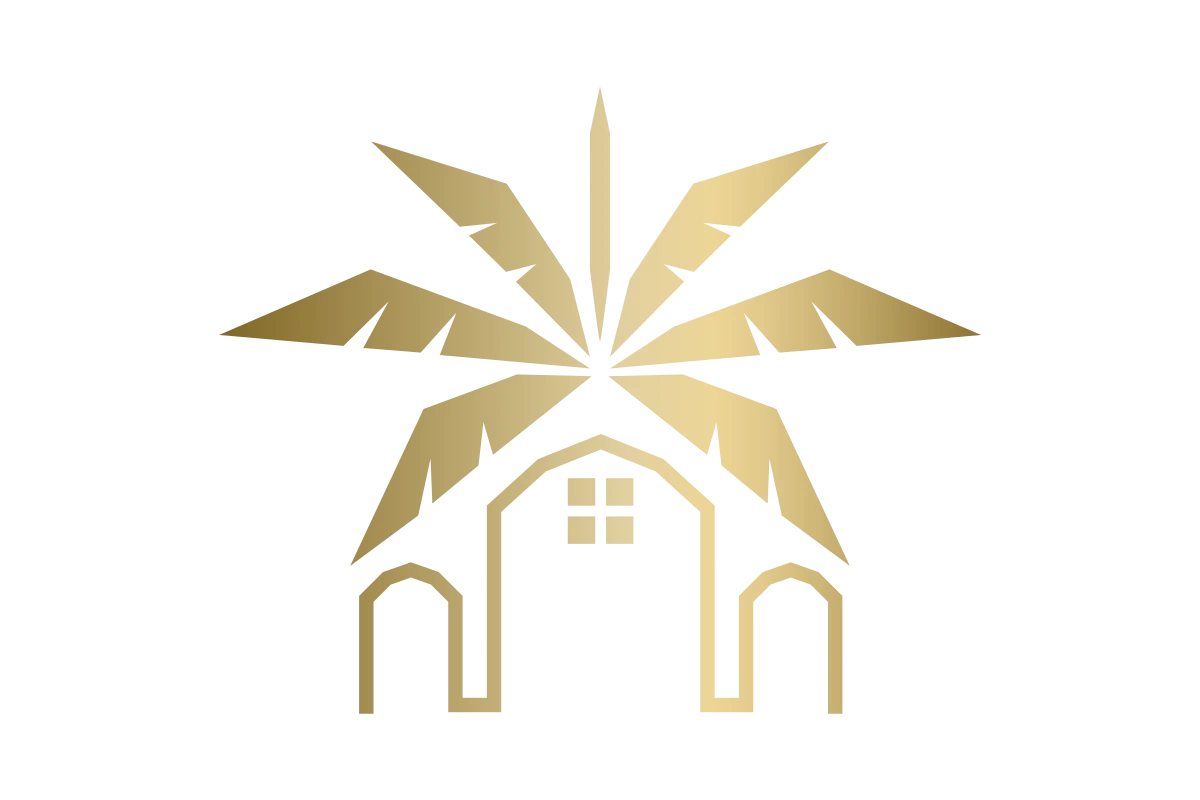 Luxurious Tropical Hotel Logo with Palm Elements