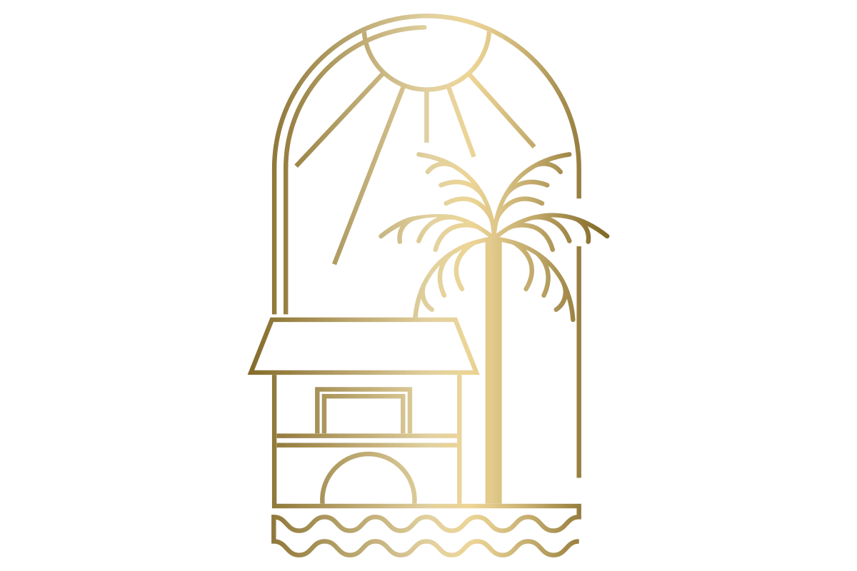 Elegant Tropical Hotel Logo with Minimalist Palm and House