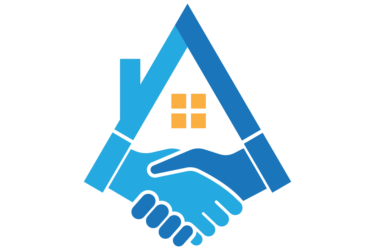 Modern Real Estate Partnership Logo with Home Elements