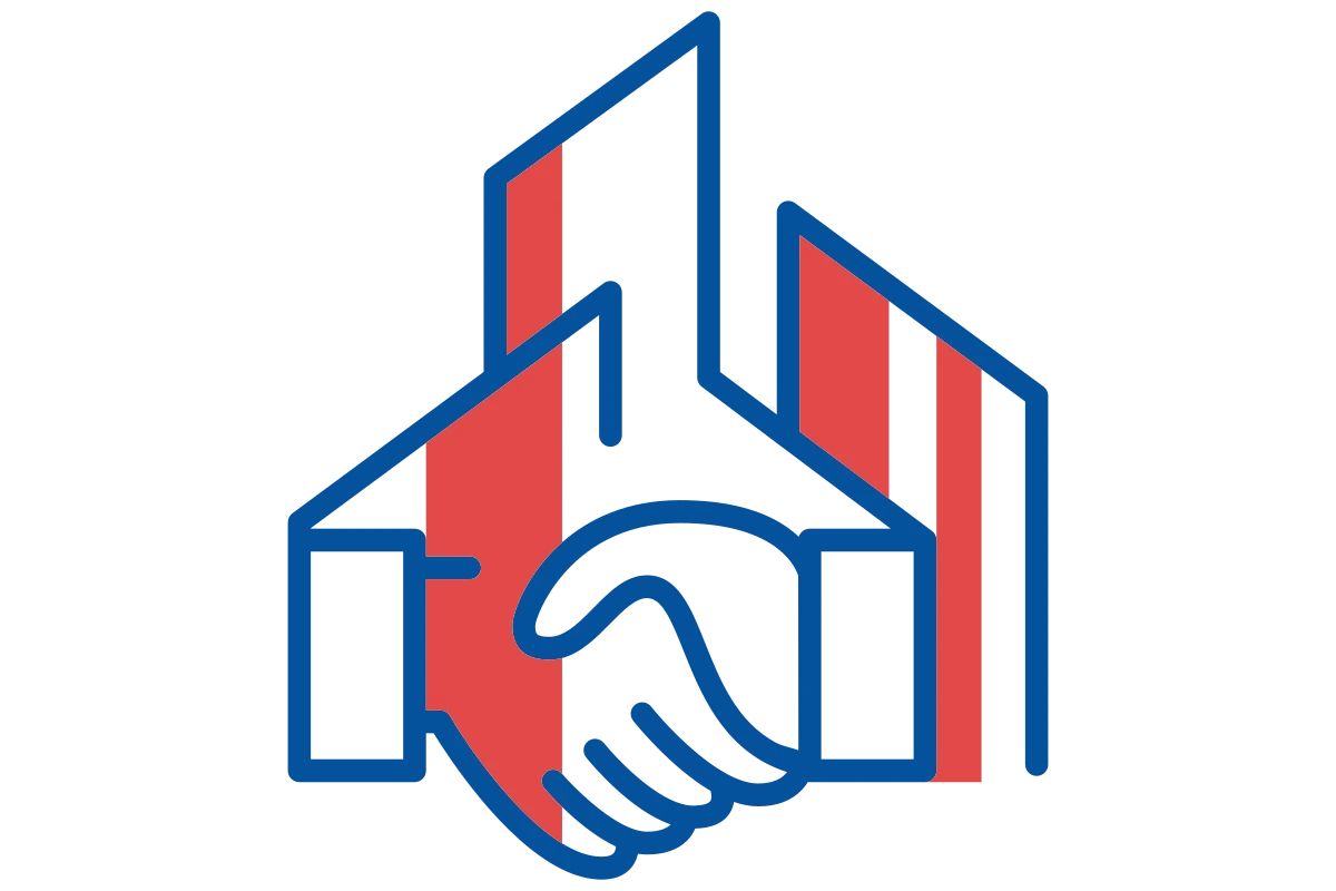 Community Partnership Hands Symbol - Modern Geometric Design