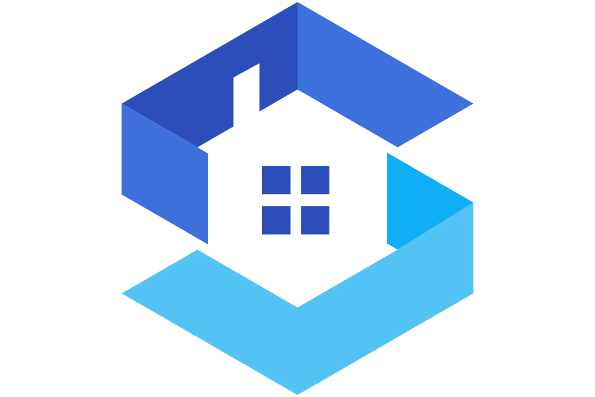 Modern Real Estate Logo with Geometric House Design