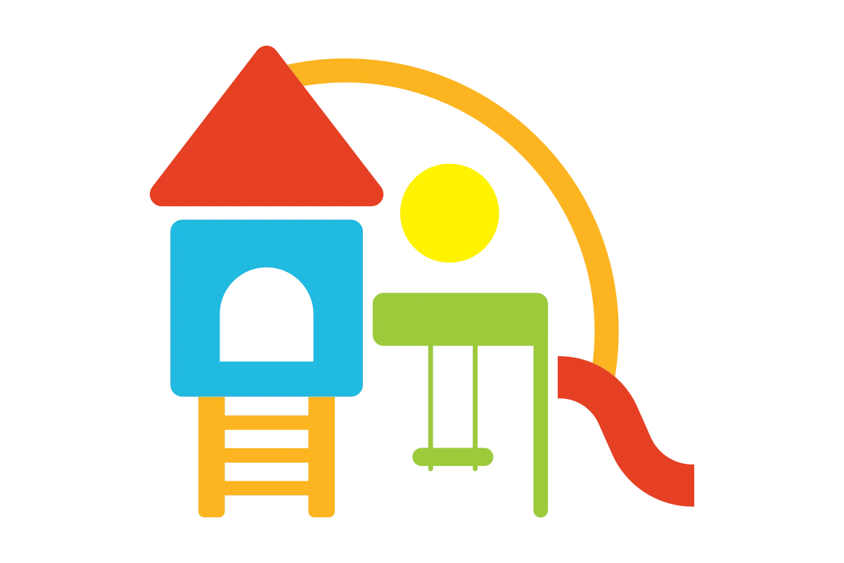 Colorful Playground Icon for Daycare and Children's Activities