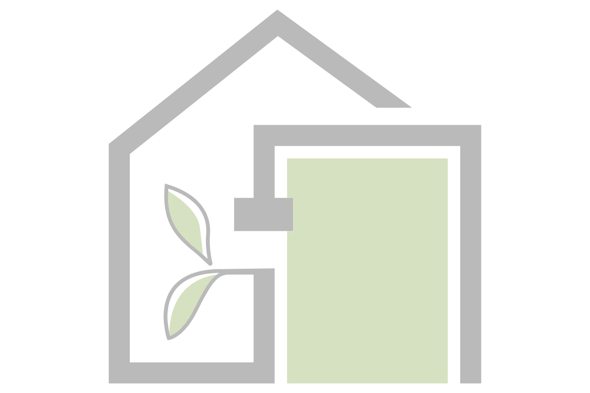Modern Eco-Friendly Interior Design Logo with Leaf Motif