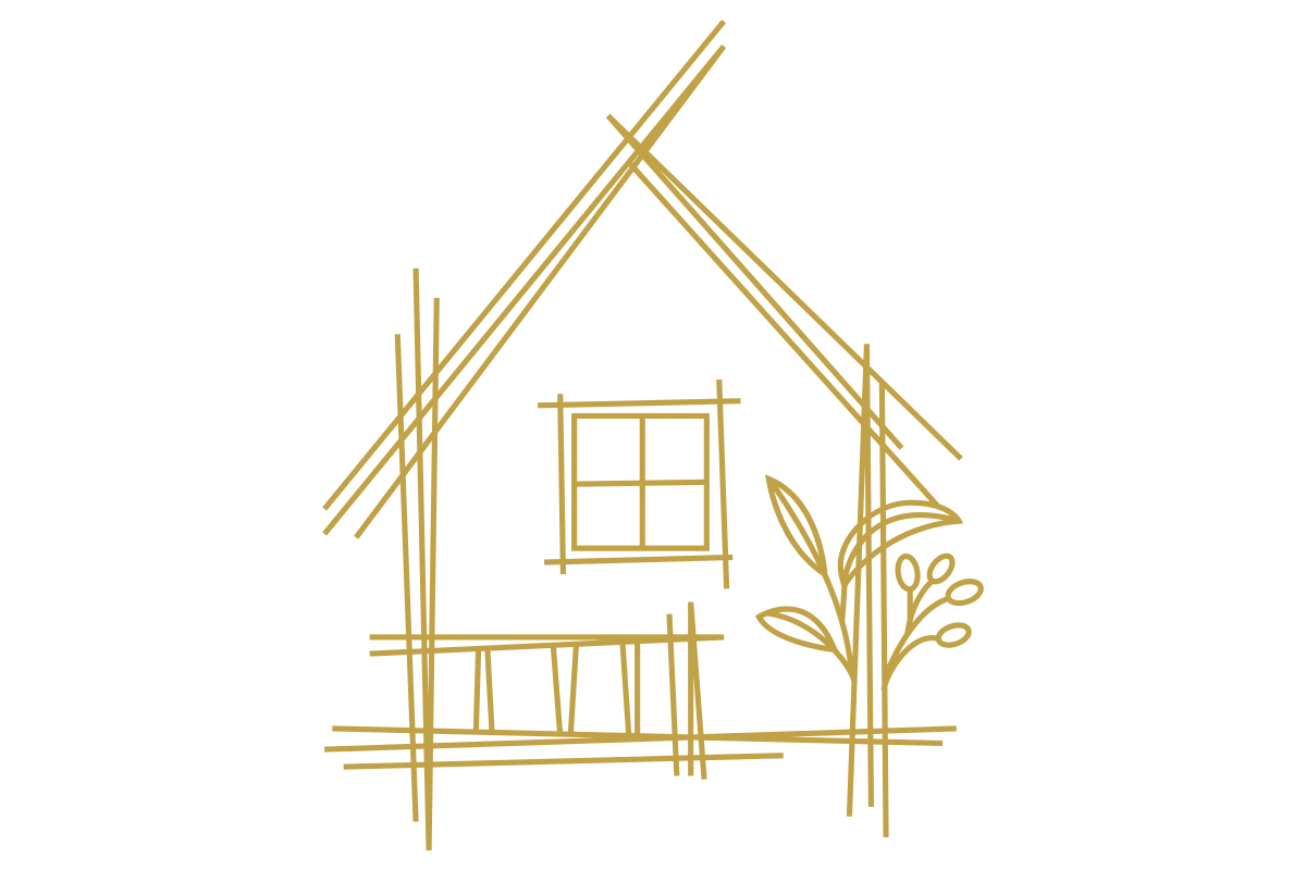 Charming Hand-Drawn House with Nature Elements