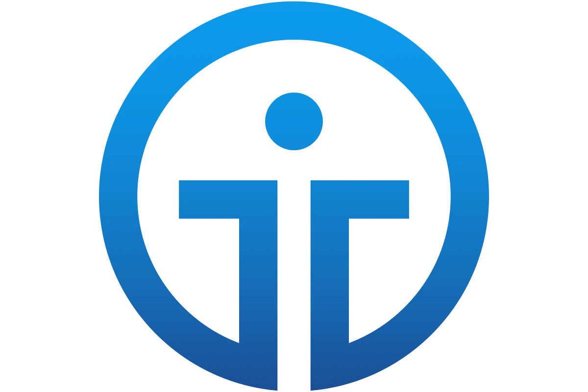 Modern Abstract Technology Symbol in Blue Gradient