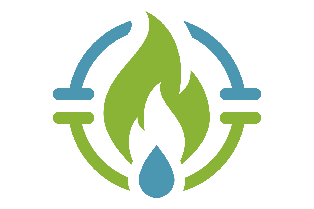 Innovative HVAC Energy Flame and Water Icon