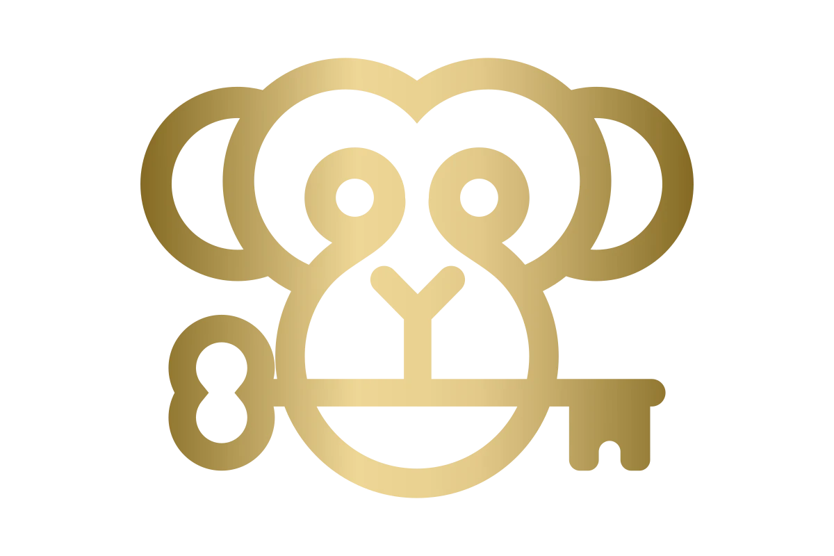 Stylized Gold Monkey Key - Modern and Innovative Design