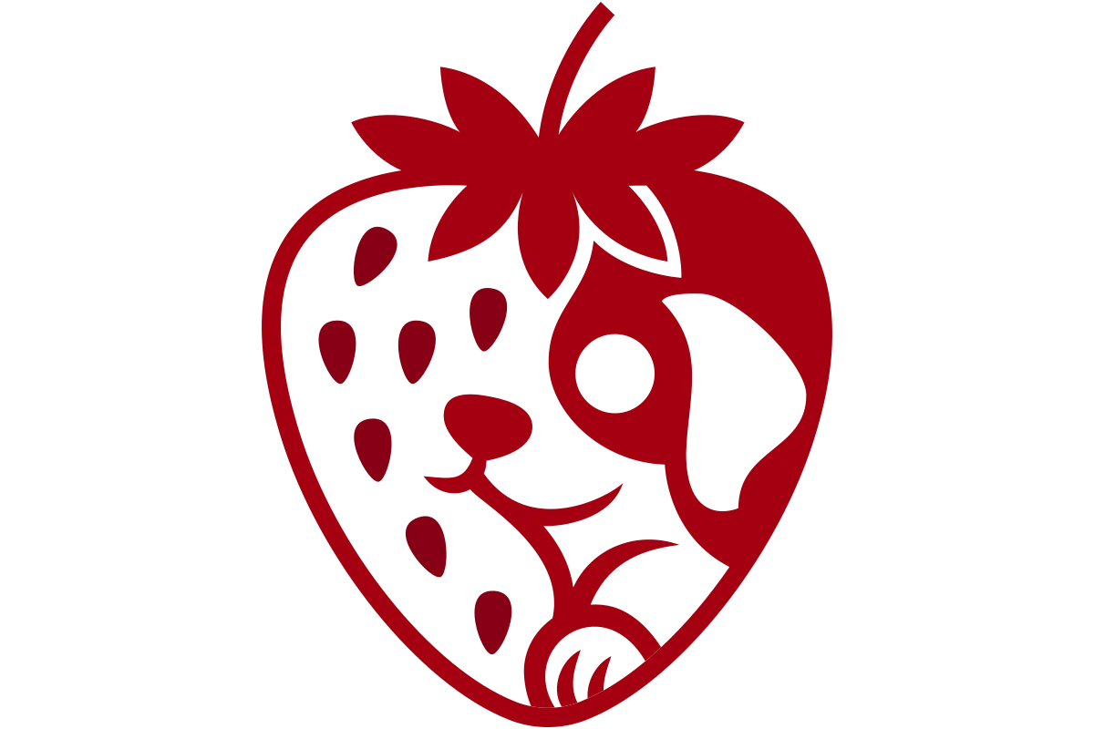 Playful Strawberry Dog Mascot - Unique and Charming