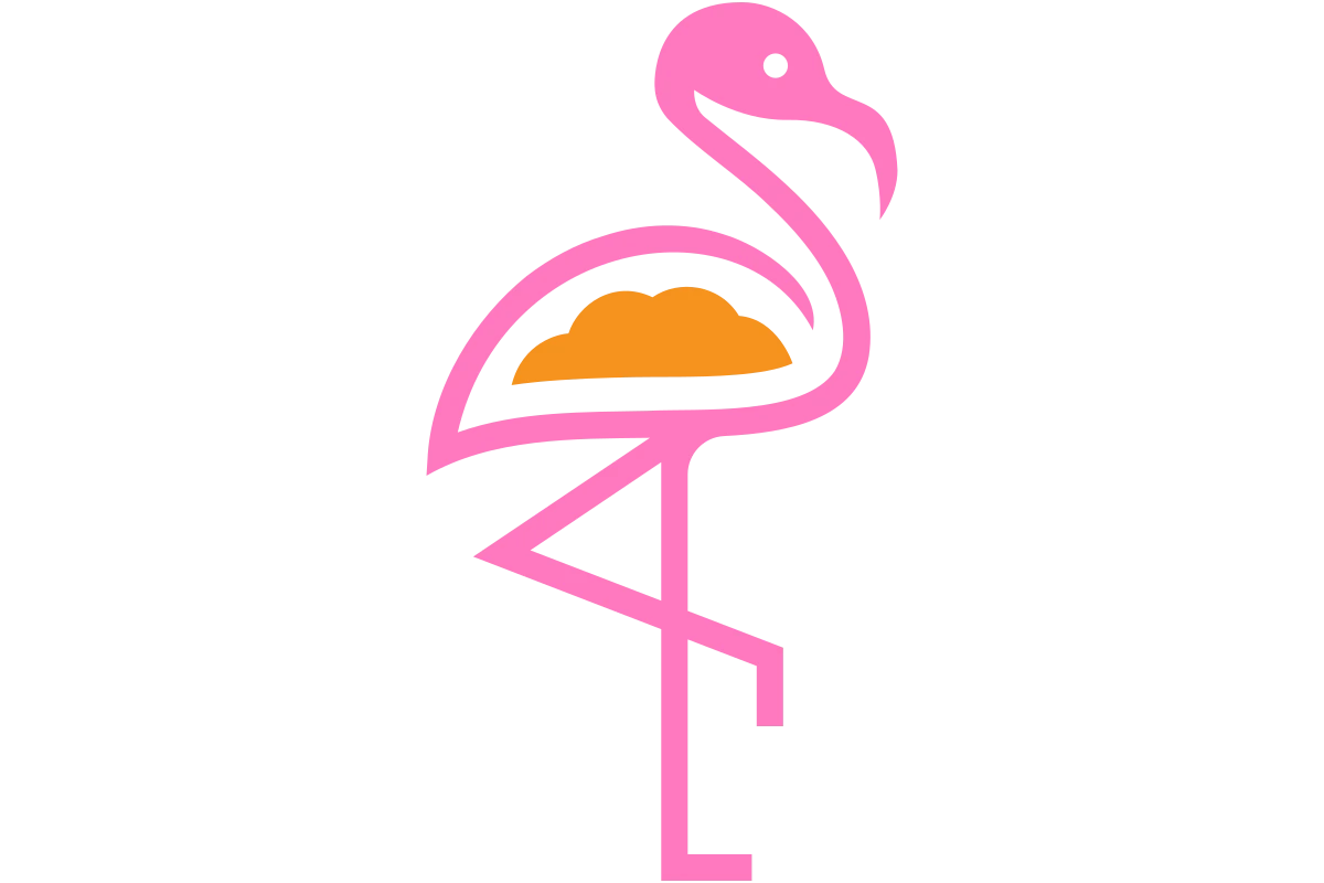 Playful Flamingo Cafe Logo with Tropical Vibe
