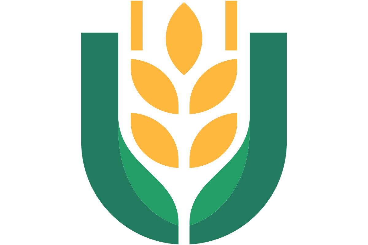 Modern Agricultural Growth Symbol with Green and Gold