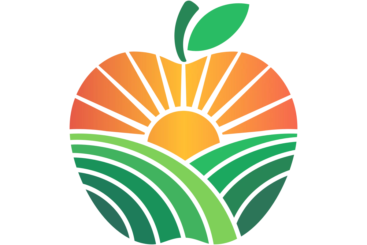 Dynamic Sunrise Apple Logo for Agricultural Appeal