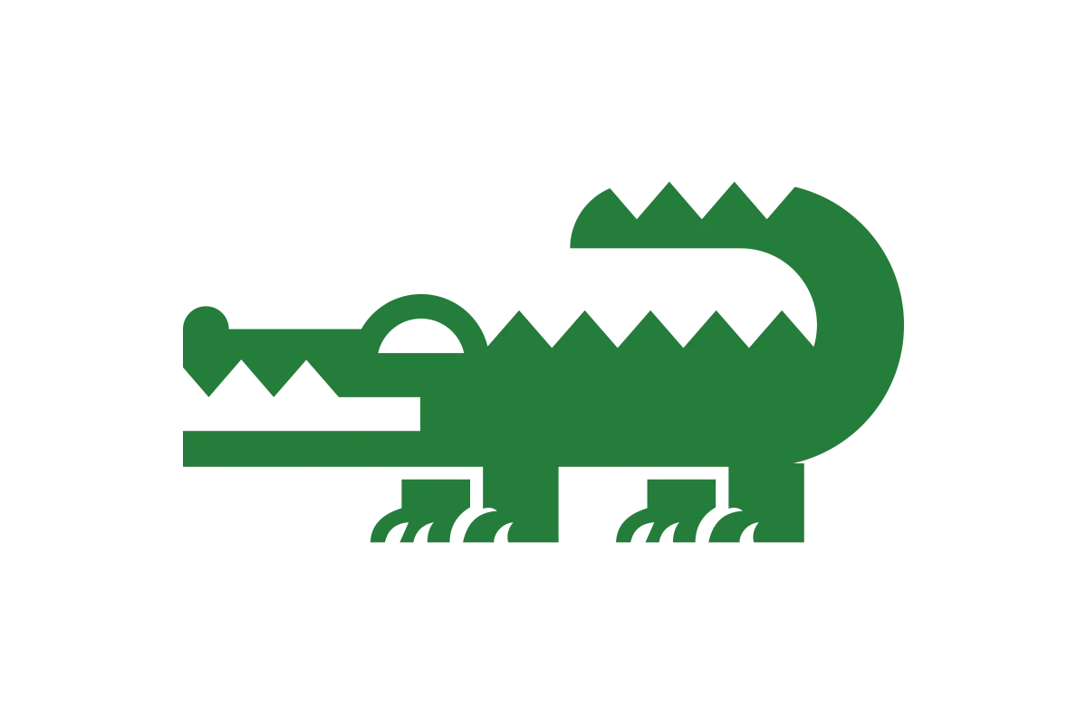 Stylish Crocodile Mascot for Trendy Clothing Brand