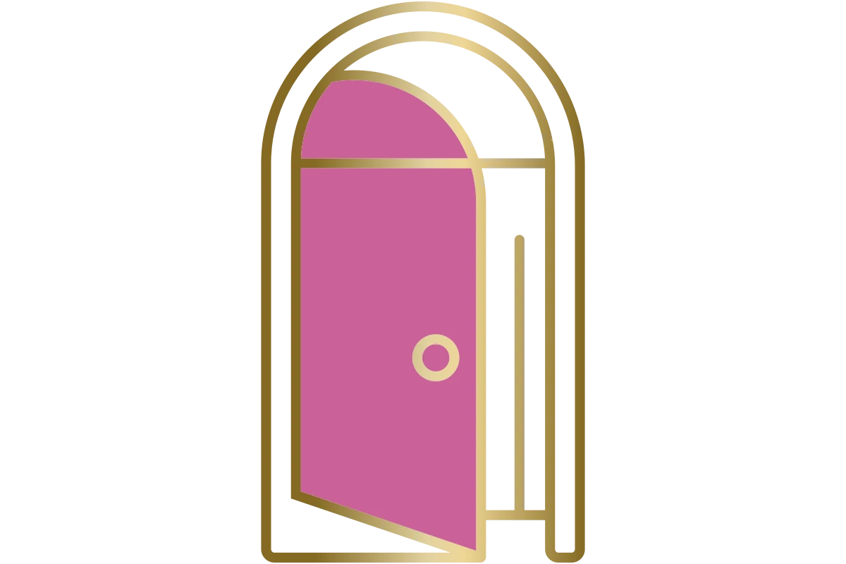 Modern Pink Door Icon for Interior Design Brand