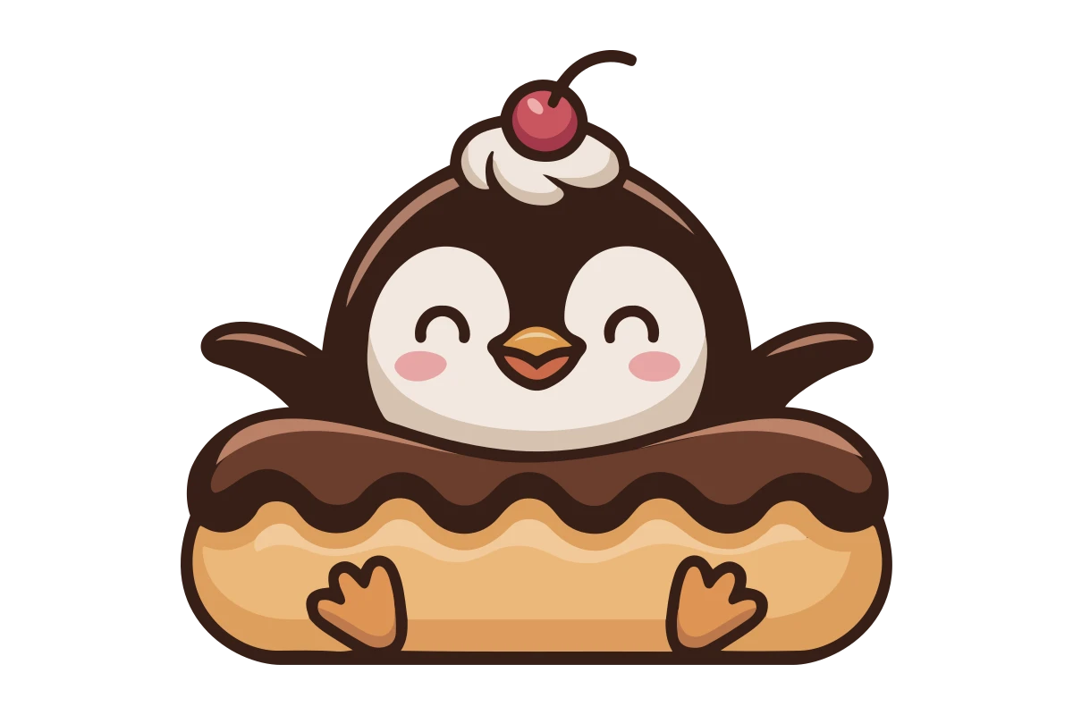 Adorable Penguin Dessert Mascot for Your Bakery